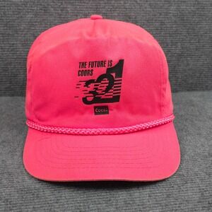 Coors Hat Cap Snapback Adjustable Neon Pink Rope Beer Promo Casual Wear Mens